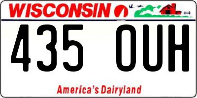 WI license plate 435OUH
