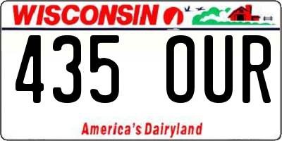 WI license plate 435OUR