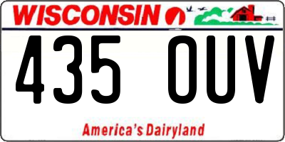 WI license plate 435OUV