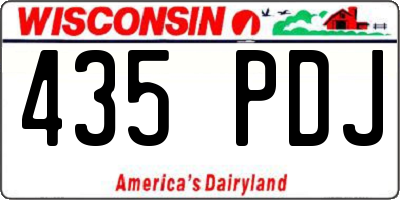 WI license plate 435PDJ