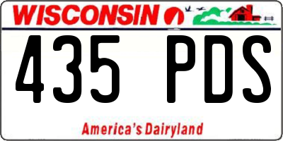 WI license plate 435PDS