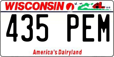 WI license plate 435PEM