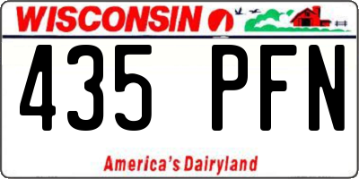 WI license plate 435PFN