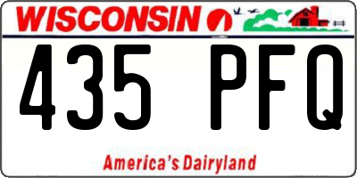 WI license plate 435PFQ
