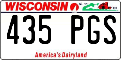WI license plate 435PGS