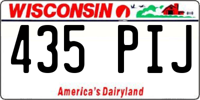 WI license plate 435PIJ