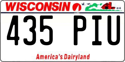 WI license plate 435PIU