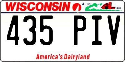 WI license plate 435PIV