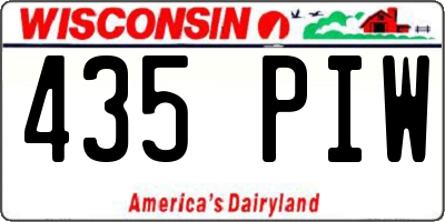 WI license plate 435PIW