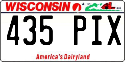 WI license plate 435PIX