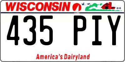 WI license plate 435PIY