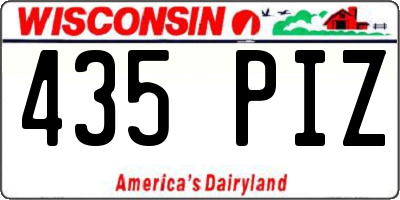 WI license plate 435PIZ