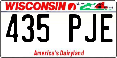 WI license plate 435PJE