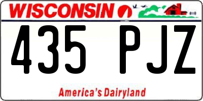 WI license plate 435PJZ
