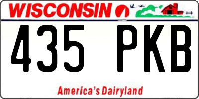 WI license plate 435PKB