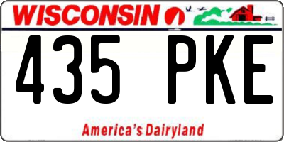 WI license plate 435PKE