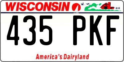 WI license plate 435PKF