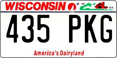 WI license plate 435PKG