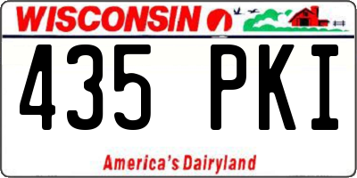 WI license plate 435PKI