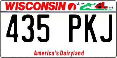 WI license plate 435PKJ