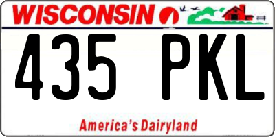 WI license plate 435PKL