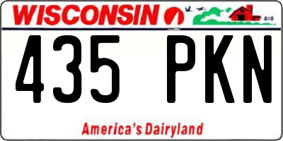 WI license plate 435PKN