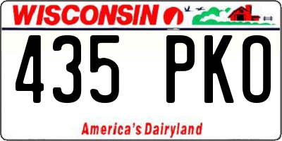 WI license plate 435PKO