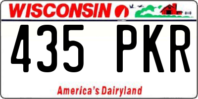 WI license plate 435PKR