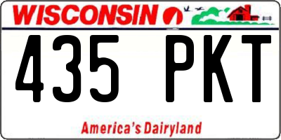 WI license plate 435PKT