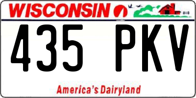 WI license plate 435PKV