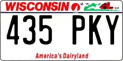 WI license plate 435PKY