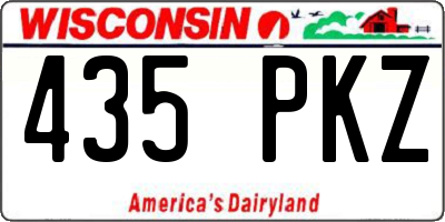 WI license plate 435PKZ