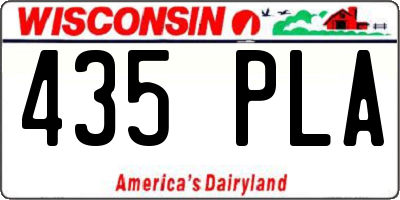 WI license plate 435PLA