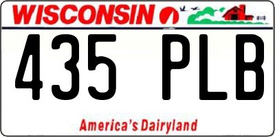 WI license plate 435PLB