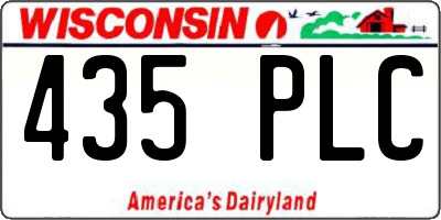 WI license plate 435PLC