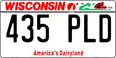WI license plate 435PLD