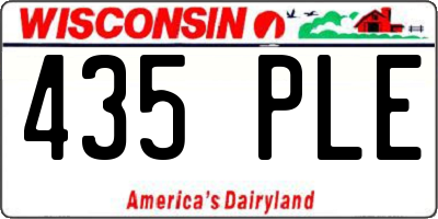 WI license plate 435PLE