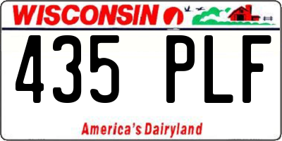 WI license plate 435PLF