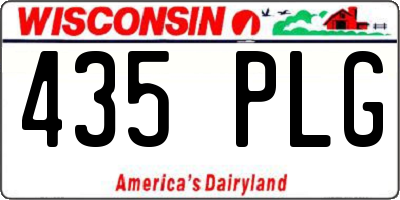 WI license plate 435PLG