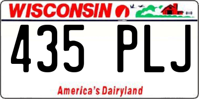 WI license plate 435PLJ