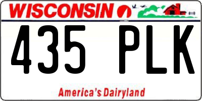WI license plate 435PLK