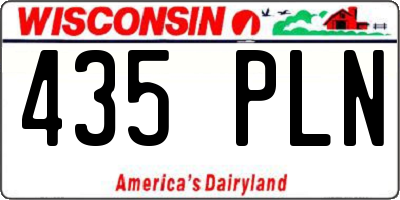 WI license plate 435PLN