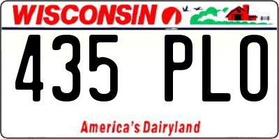 WI license plate 435PLO
