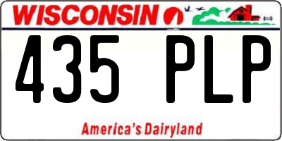 WI license plate 435PLP