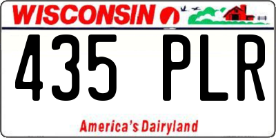 WI license plate 435PLR