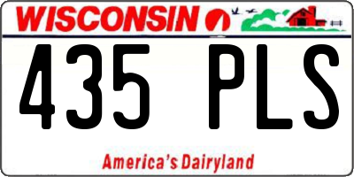 WI license plate 435PLS