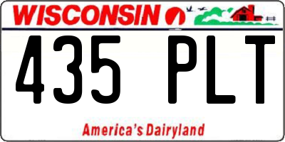 WI license plate 435PLT