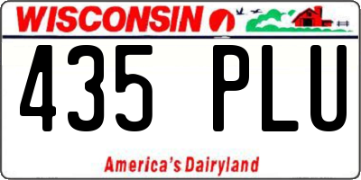 WI license plate 435PLU