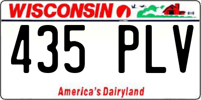 WI license plate 435PLV