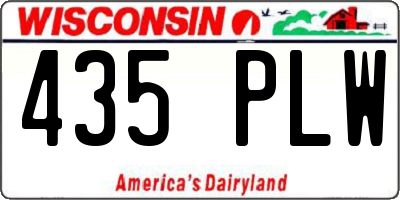 WI license plate 435PLW